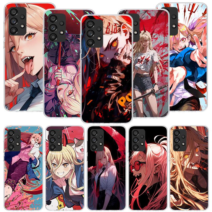 C-Chainsaw Mans Power Phone Case for Samsung Galaxy A52 A51 A50S A12 A22 A32 A72 A10S A30S A31 A71 Note 20 Ultra 10 Plus S10 Gal