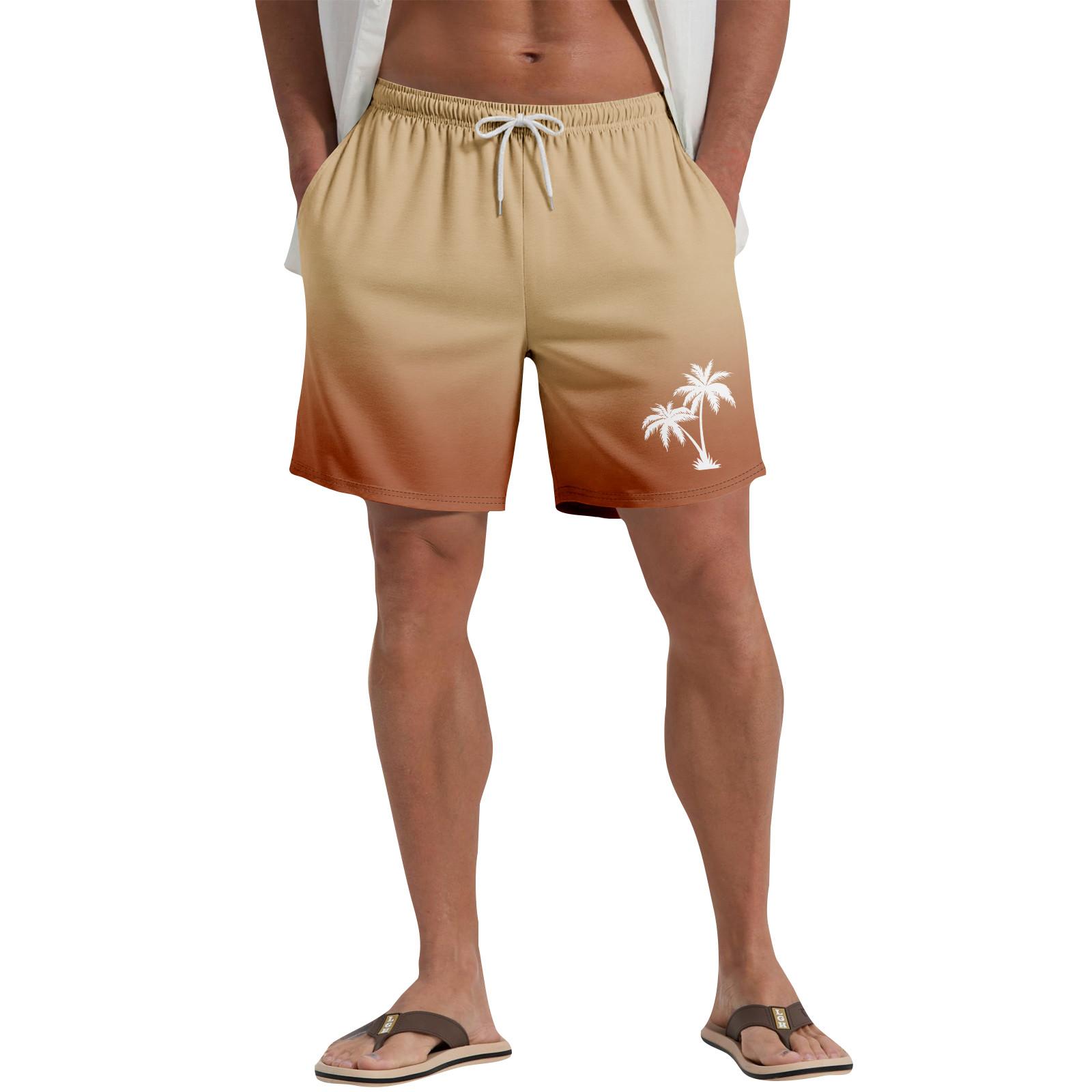 

Мужские повседневные пляжные шорты с гавайским растительным принтом XXL