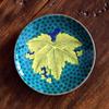 Kutani Ware Seikou Kiln 5 Plate Old Kutani Aote Tree Leaf Pattern No. MC-507