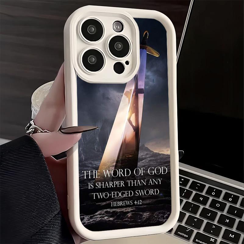 Phone Case for iPhone 17 Air 16E 15 16 Pro Max God Jesus Pray Cross Bible Cover 14 Plus 13 12 Mini Soft Shell Silicone Fundas