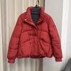 New three-button short down jacket for women's small people, versatile fashion, high-end stand-up collar warm jacket