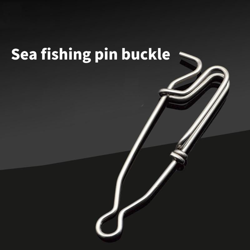 4Pcs Longline Fishing Snap Clip Quickly Lock Lures Connector Stainless Steel Hooked Snap Pin Longline Branch Hangers