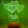 Επιτραπέζιο φωτιστικό Led με θέμα 3D Classic Hearts Δώρα γενεθλίων