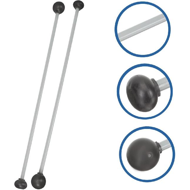 Mikinona 2pcs Marimba Mallets with Soft Head Portable Double-headed Percussion Instrument Drumsticks for Xylophone Tongue Drum Bells More