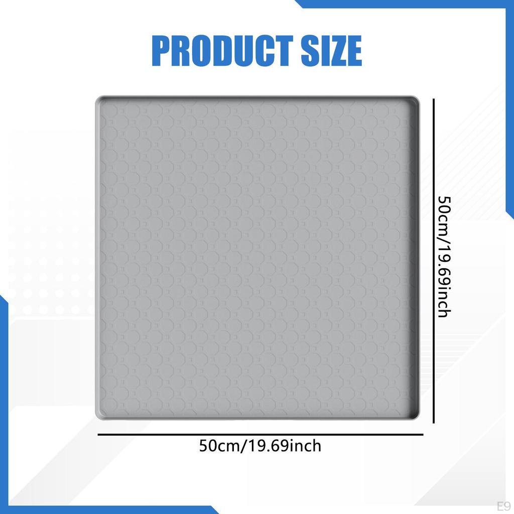 Mini Fridge Mat 50 Cmx50 Cmx1.5 cm under Washer Pan Practical Non Slip Multipurpose Freezer Floor