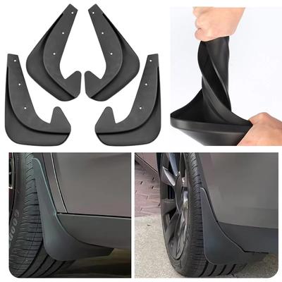 4pcs Car Splash Guards Fender Parts Kit Waterproof Durable Front & Rear Wheel Splash Guards Body Protectors Car Accessories