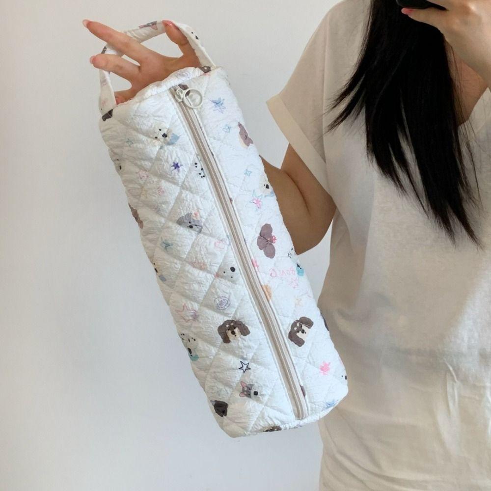 Quilting Cotton Curler Storage Bag with Handle Carrying Case Hair Dryer Storage Bag  for Travel