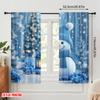 2pcs,2D Plane Printing Curtains Cute Snowman Christmas Winter Decorations (2) Durable Polyester (without Rod) Decorations For