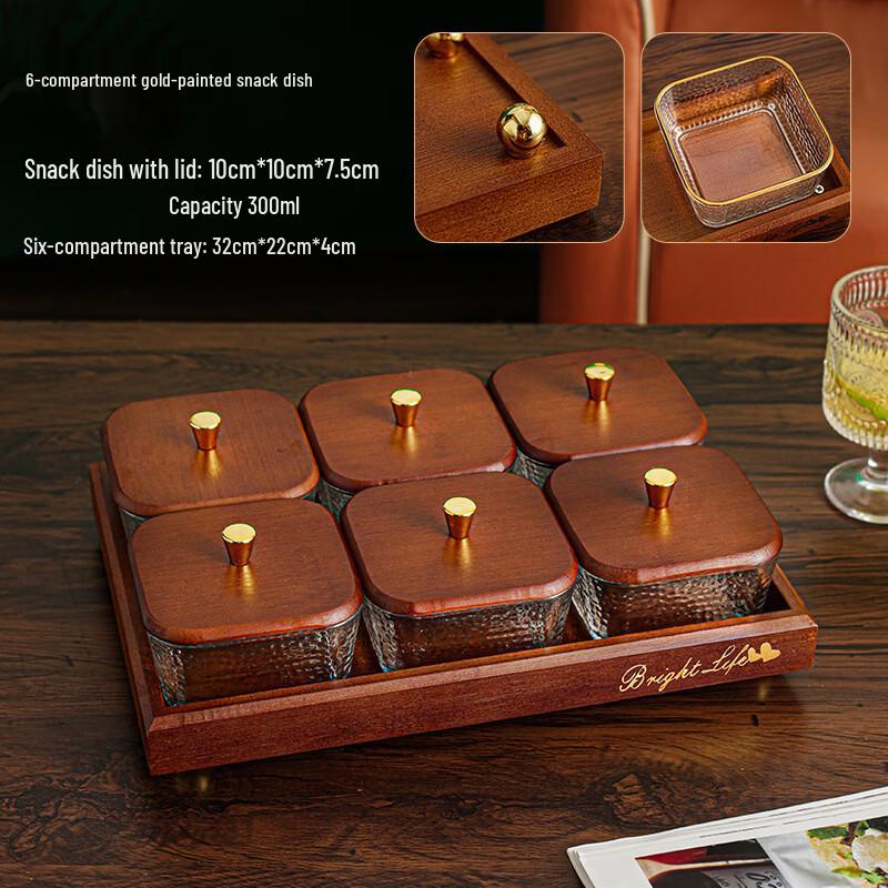 abay Minimalist Gold-Trimmed Snack & Fruit Platter Set