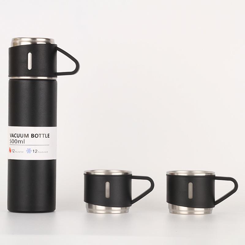 304 Stainless Steel Insulated Travel Cup Set with Three Lids - Perfect Business Gift for Men and Women