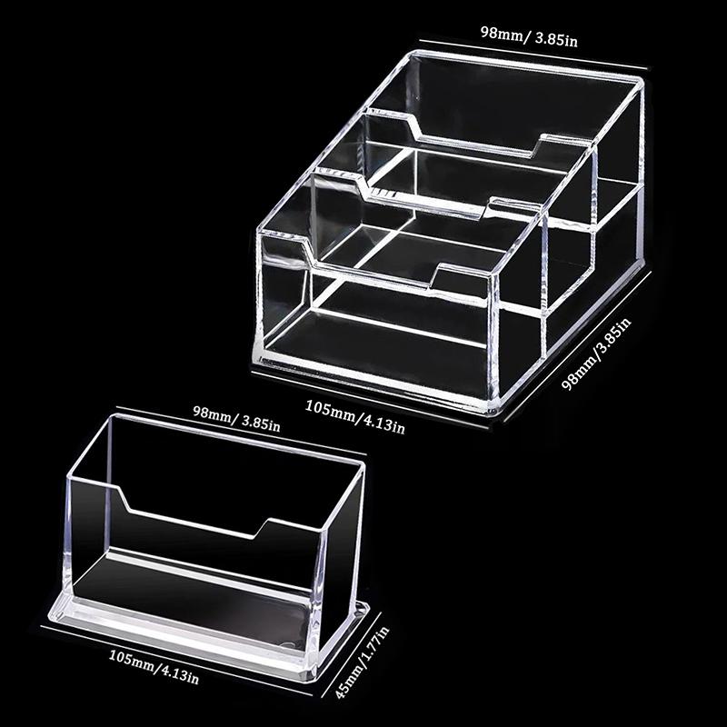 1/2/3PCS Clear Acrylic Display Stand Transparents Desktop Organizer with Storage Shelf for Office Business Cards