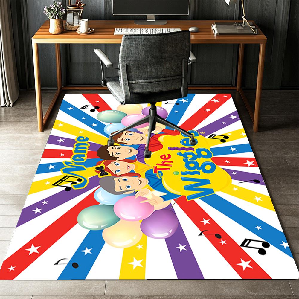 Custom Name The Wiggles Printed Carpet,Rug for Office Chair Living Room Bedroom Kitchen Room Decor Gifts.
