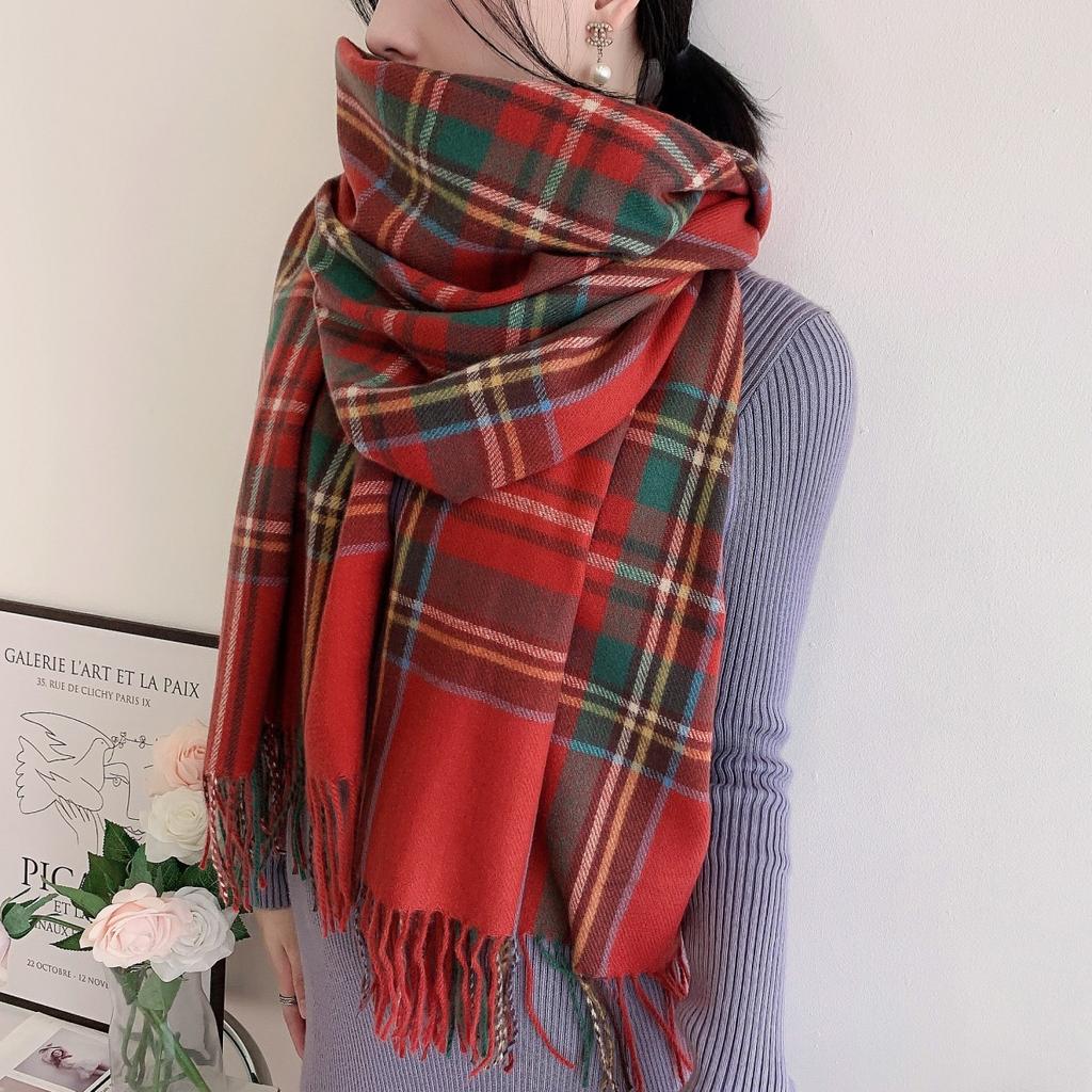 Women's Cashmere-like Plaid Scarf - Soft, Warm, and Perfect for Autumn/Winter