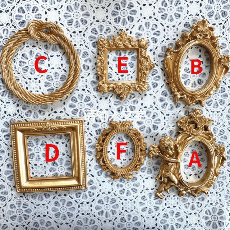 European Victorian Style Retro Resin Mini Angel Oval Small Photo Frame Accessory Positioning Frame Earring Necklace