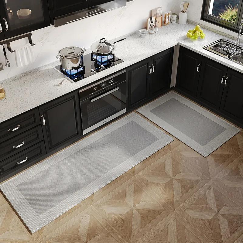 European Style Kitchen Runner Rug - Ultra Absorbent Bamboo/Cotton Blend | Oil & Waterproof | Rinse-free Non-Slip Long Mat