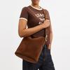 Coach Bleecker 28 Brand Micro-label Metal Hardware Bucket Bag Mother Bag Crossbody Cowhide Shoulder Bag Large Size Women's Warm Brown