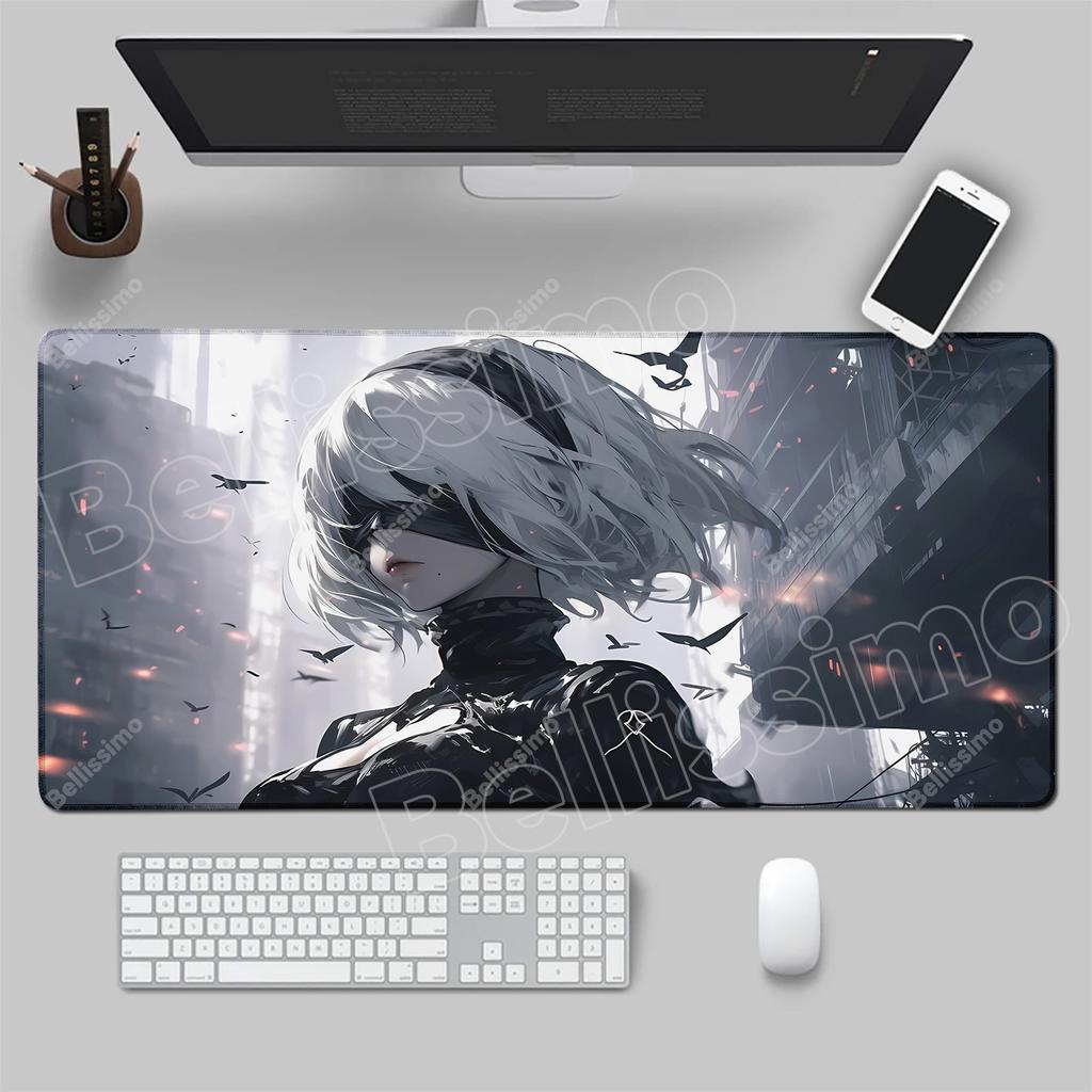 Horká herní dívka NieR Automata YoRHa No. 2 Typ B Podložka pod myš Klávesnice Koberec Gumová Stolní Podložka Herní XXL PC Příslušenství Podložka pod myš