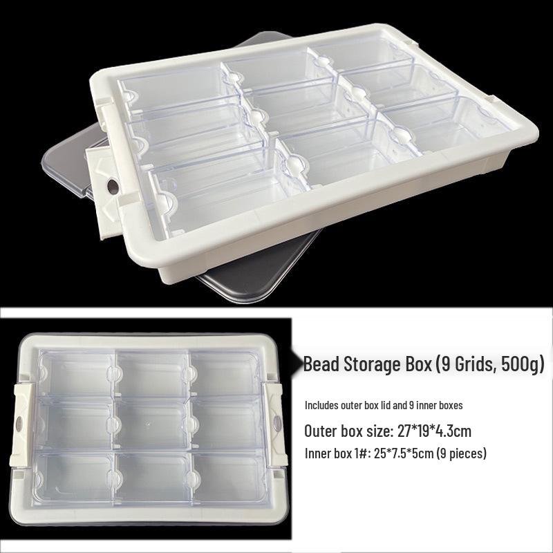 Glass Seed Bead Organizer: 64-Compartment Transparent DIY Jewelry Storage Box