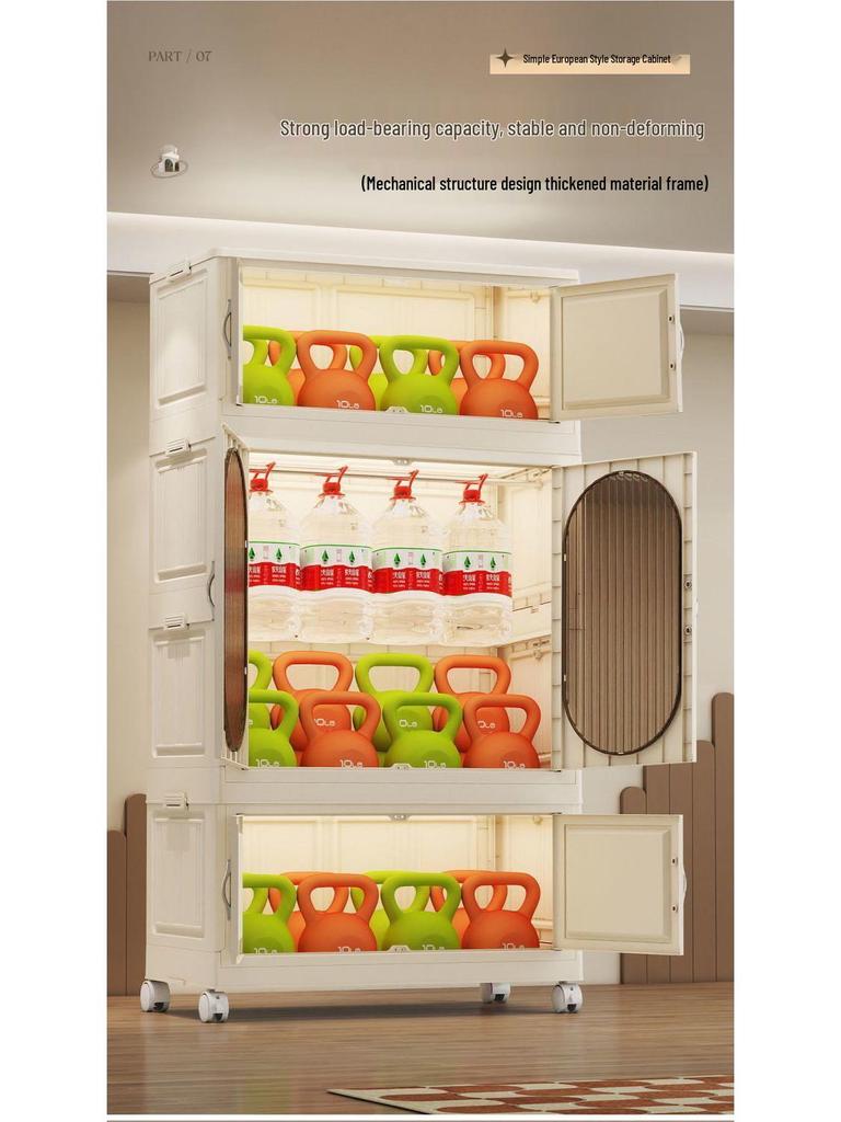 Collapsible Wardrobe with Wheels: Portable Storage for Baby Clothes & Toys.