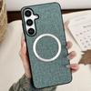 For Samsung Galaxy S25 Case Drop-Proof TPU+Cloth Back Phone Cover Compatible with MagSafe