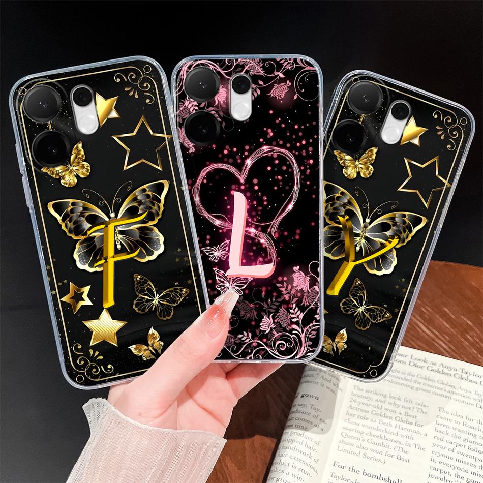 For Vivo V60 Lite Case Stylish Letters Clear Untra Thin Phone Covers For Vivo V 60 Soft TPU Silicone Anti Drop Couple Back Cover