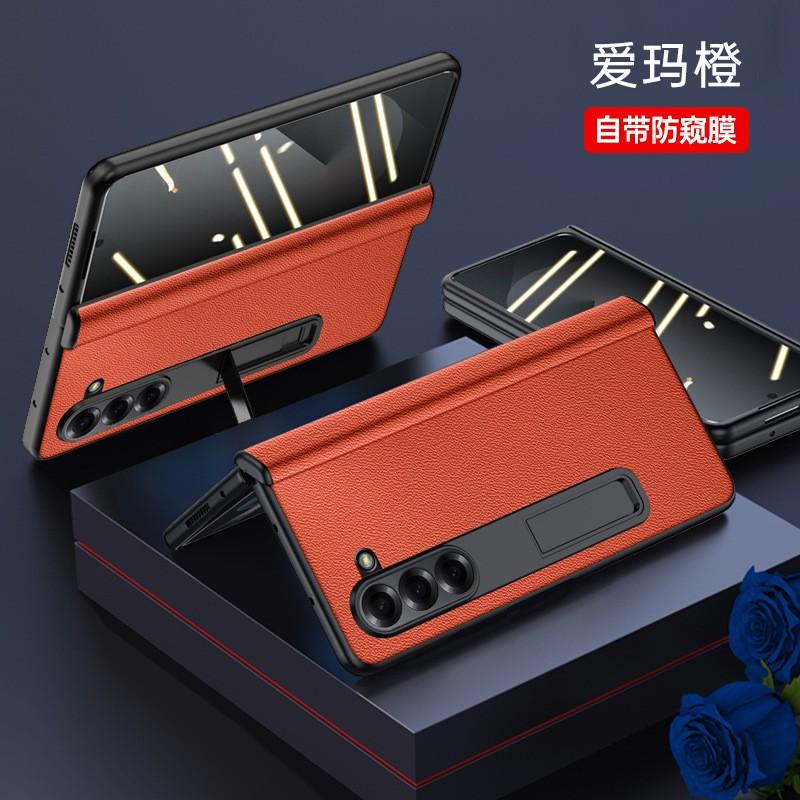 Premium Genuine Leather Flip Case Galaxy Z Fold6 With Hidden Kickstand Magnetic Drop Protection