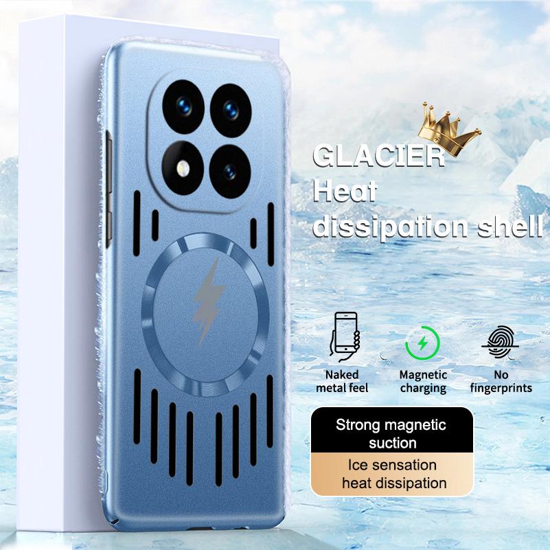 Hollow Back Plate Heat Dissipation Magnetic Suction Case for Xiaomi Redmi Note 14 Pro + Redmi K80 Ultra K70 Turbo4 Protect Cover