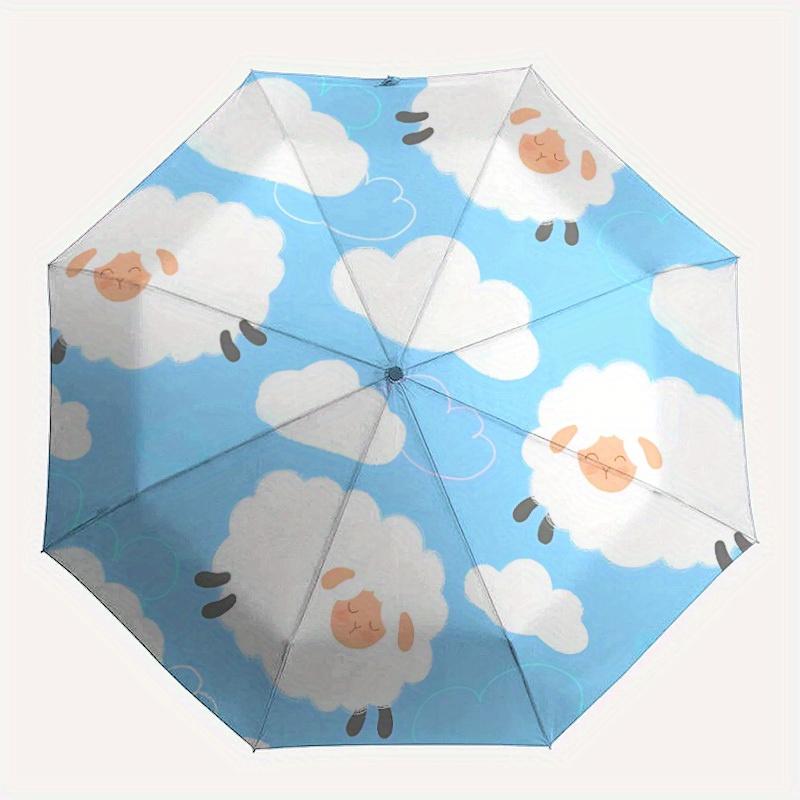 

1pc Sheep, Clouds Automatic Umbrella 8-Bone Design Compact Gear for Outdoor Travel, Perfect Holiday Gift yy250827067