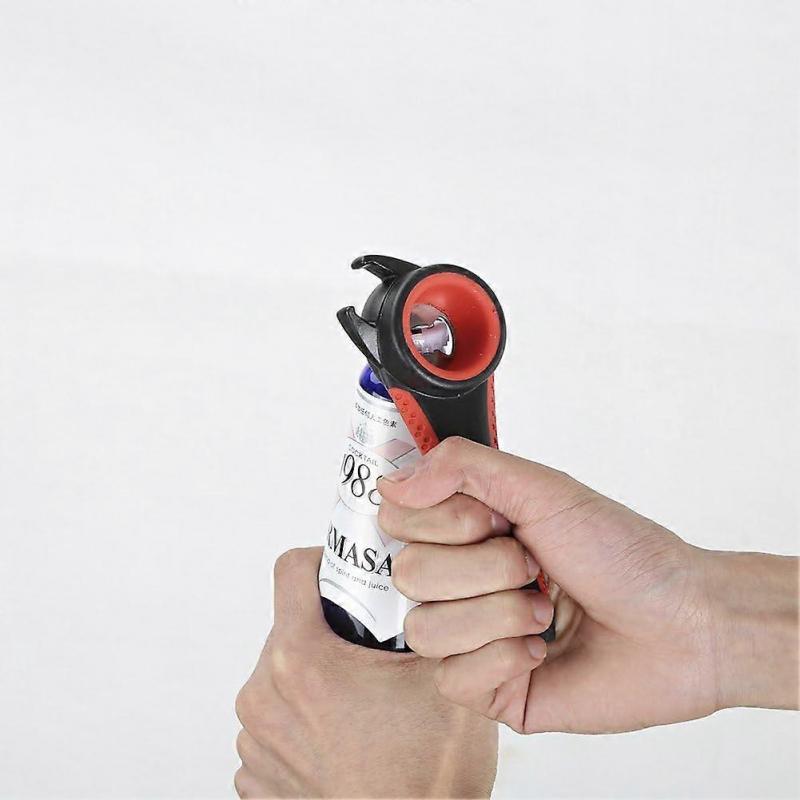 Premium All-in-one Multi-Function Personalized Jar Opener for Various of Kitchen Cans, Bottles, Wine, Beer  (Red)
