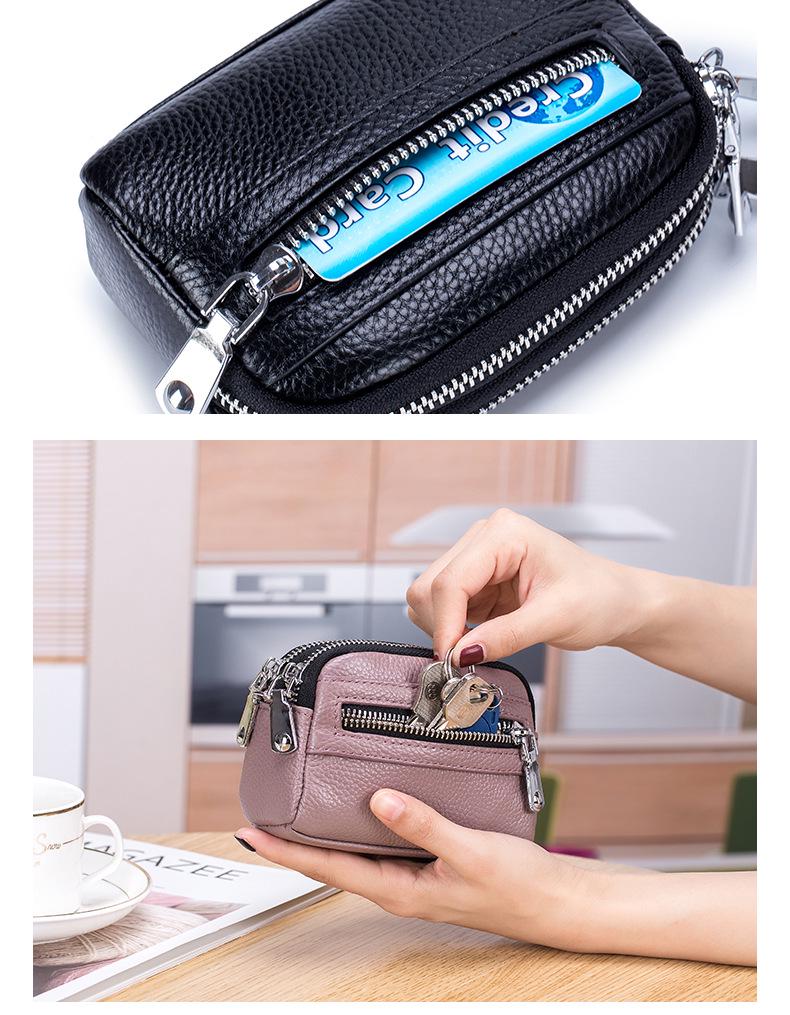 Women's Double Zipper Leather Clutch: Large Capacity Multifunctional Coin Purse & Small Handbag