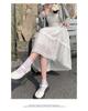 Women's Princess-Style White Lace Midi Skirt - A-line, Tiered, Flared, Spring/Summer Design
