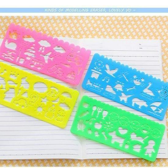 Multifunctional Geometric Drawing Template Ruler for Primary School Students