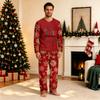 Christmas Print Long Sleeve and Pants Matching Family Loungewear Set for Parent and Child
