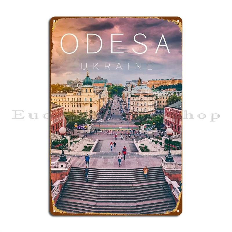 Одесса Украина Металлическая табличка Постер Индивидуальная картина Кино Гараж Таблички Жестяная вывеска Постер 20x30cm（7.8x11.8inch）