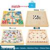 Multi-Board Game Set: Go-Moku, Checkers, Chinese Checkers, Chess, Animal Chess, Army Chess – Parent-Child Educational Toy