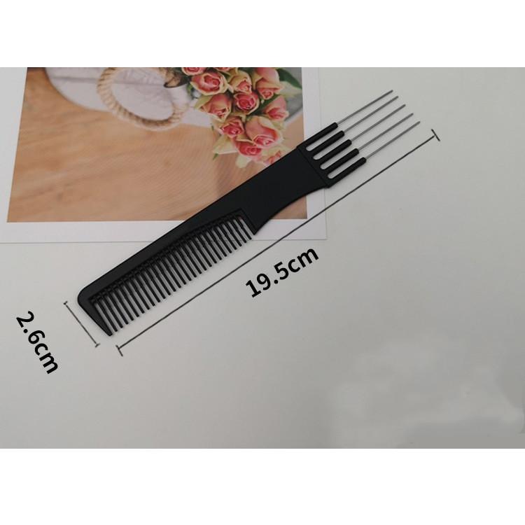 New Black Rat Tail Hair Comb Professional Barber Salon Hair Cut Comb Stainless Steel Spiked Hair Comb Head Care Styling Tools