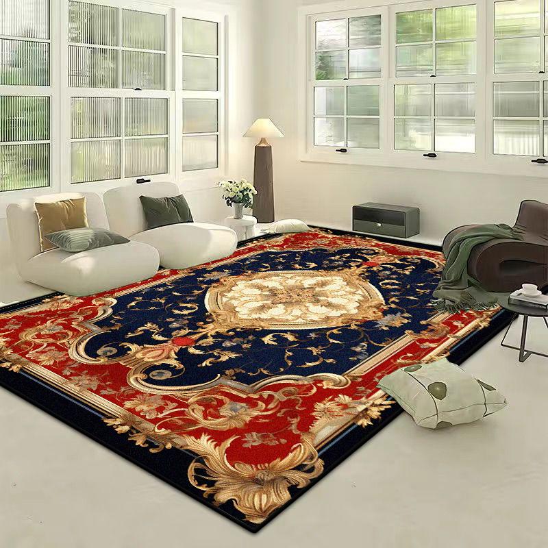 European Style Home Decoration Luxury Living Room Rug Big Size Antiskid Lounge Area Rug Soft Easy Cleaning European Tatami Mat
