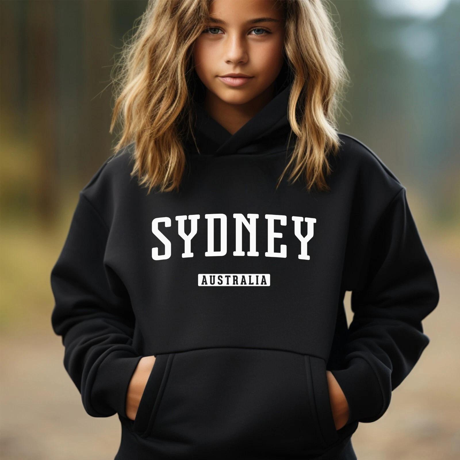 Sydney Hoodie für Kinder | Sydney Australien Jugend Pullover Hoodie | Bondi Beach L brown