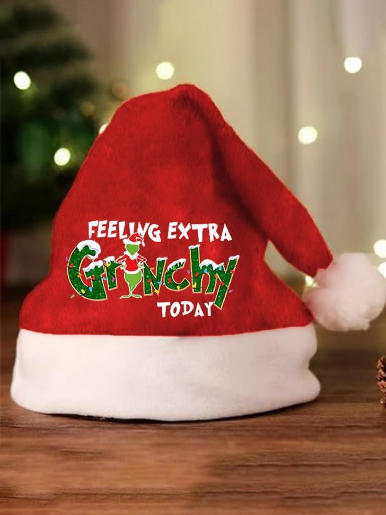 Grinch Christmas Hat With Thick Fleece For Winter Holiday Celebrations