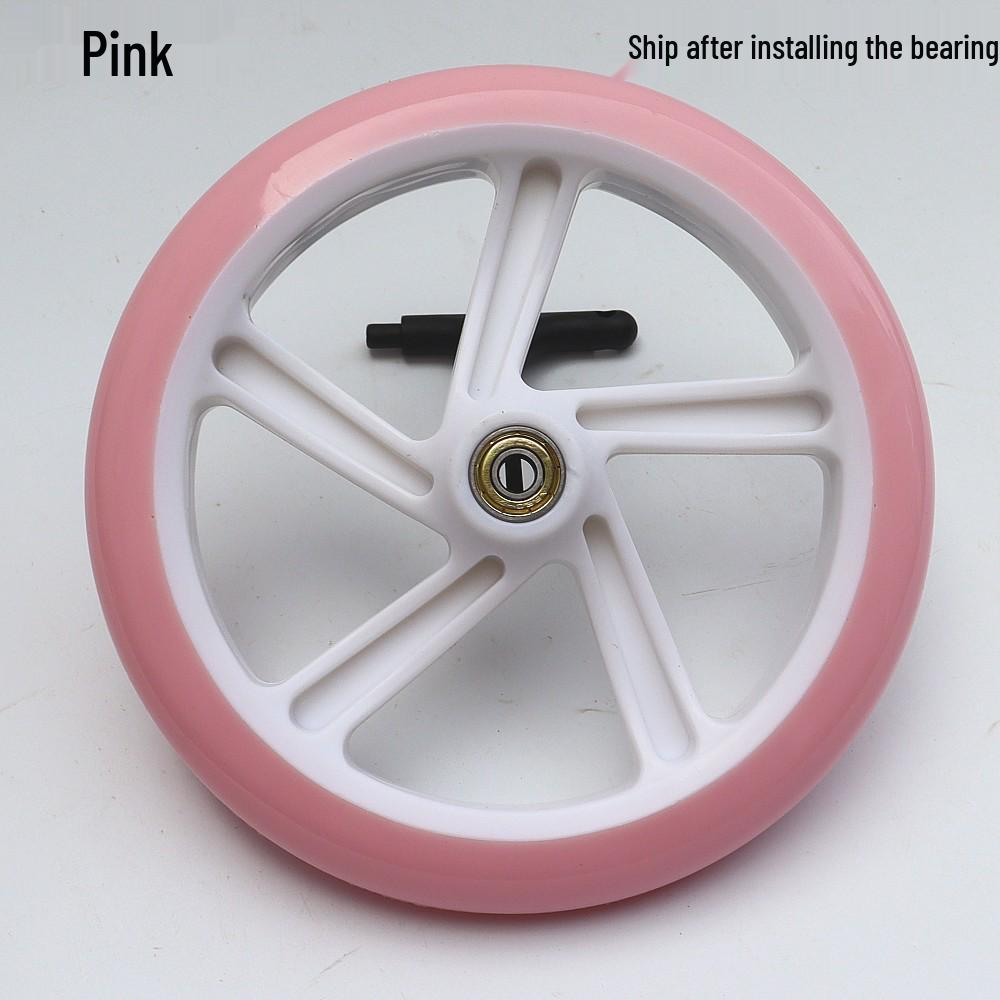7-8 Inch PU Rubber Universal Silent Wheels for Scooters, Shopping Carts, and Wheelchairs