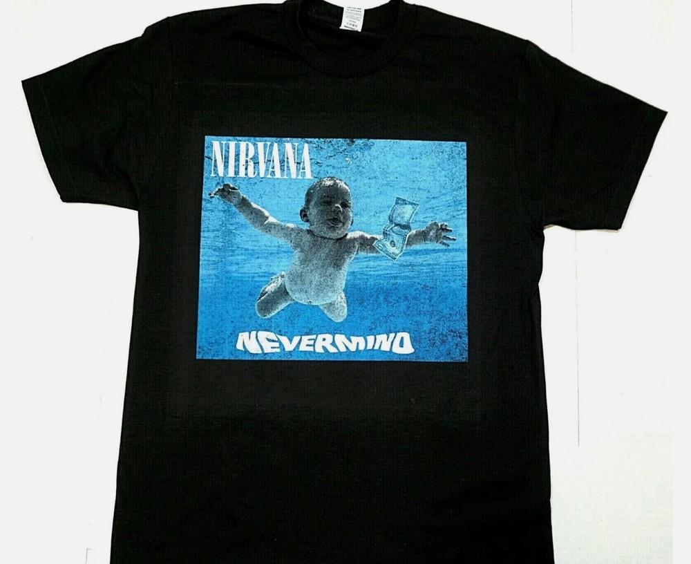 NIRVANA 'Nevermind' T-shirt, Grunge Rock Kurt Cobain Tee ,Size S to 4XL