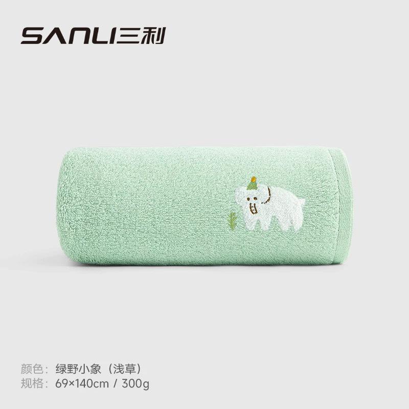Towel Pure cotton Children's large bath towel Adult wrap bath towel Cartoon embroidery without twist