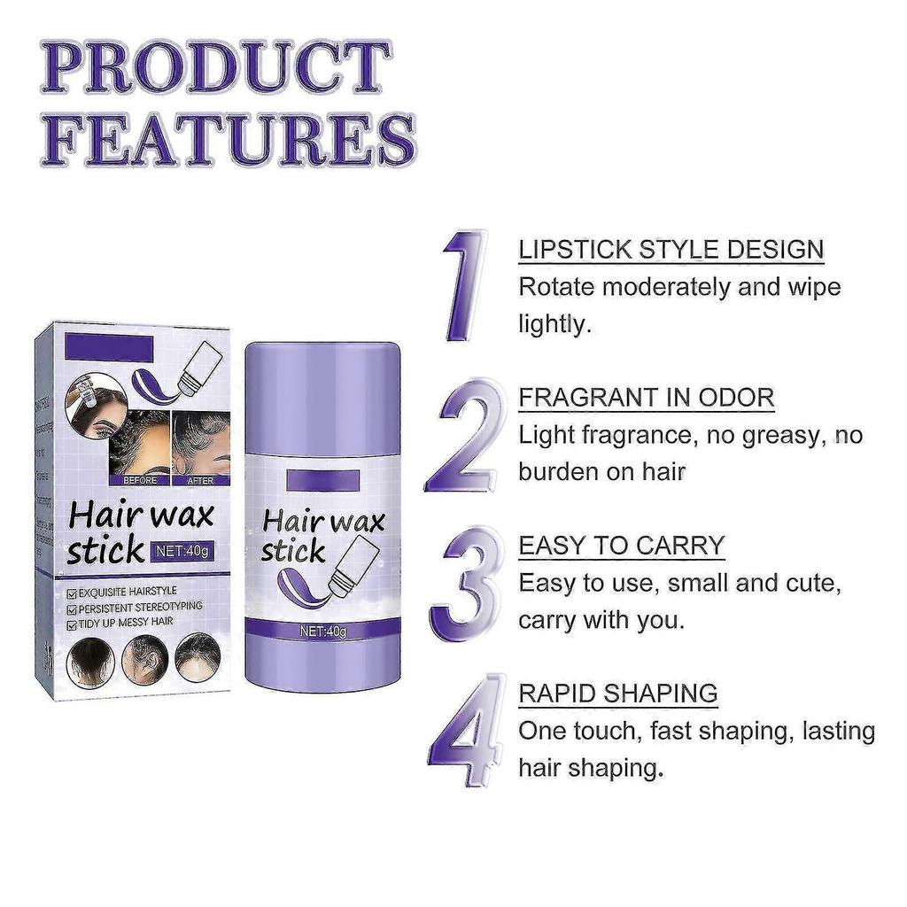 Hair Wax Stick, Hair Wax Stick, Edge Control, Smoothing Stick Hair Oil Stick, Non-greasy Styling Wax For Flyaway And Frizzy Hair