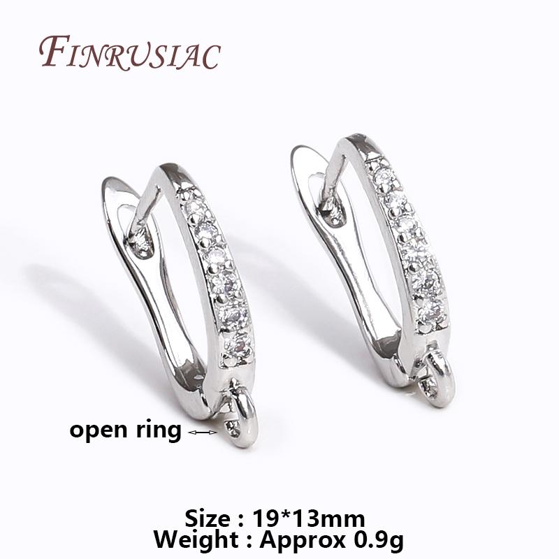 

18K Gold Plated Inlay Zircon Earring Hooks Accessories Earwires Fastener for DIY Women Tassel / Pearl Drop Earrings Findings 1 pair