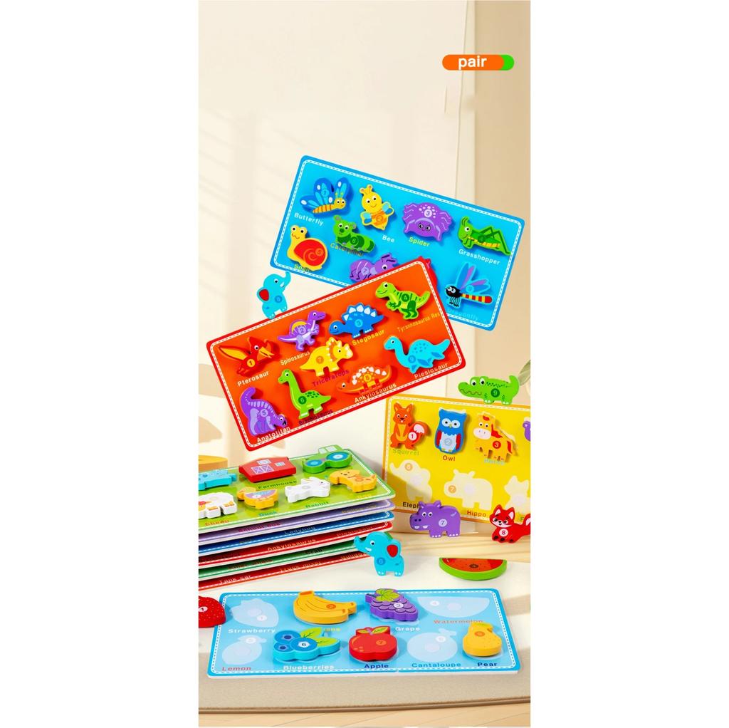 3D Puzzle Children's Early Education Toy Animal Transportation Velcro Sea Fruit Shape Funny DIY Paste Puzzle Toys Gifts for Kids