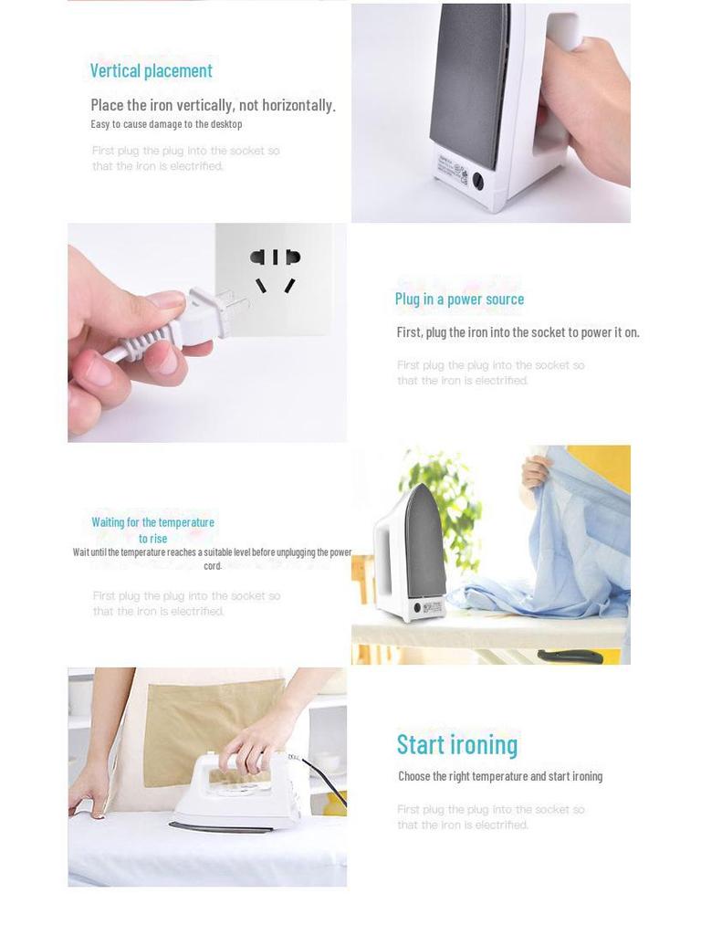 Portable Mini Electric Iron for Clothes - Student Dormitory and Travel-Friendly, Low Power with Temperature Control