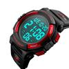 SKMEI Men's Waterproof Sports Watch Digital LED Large Display Silicone Band Military Watch Red
