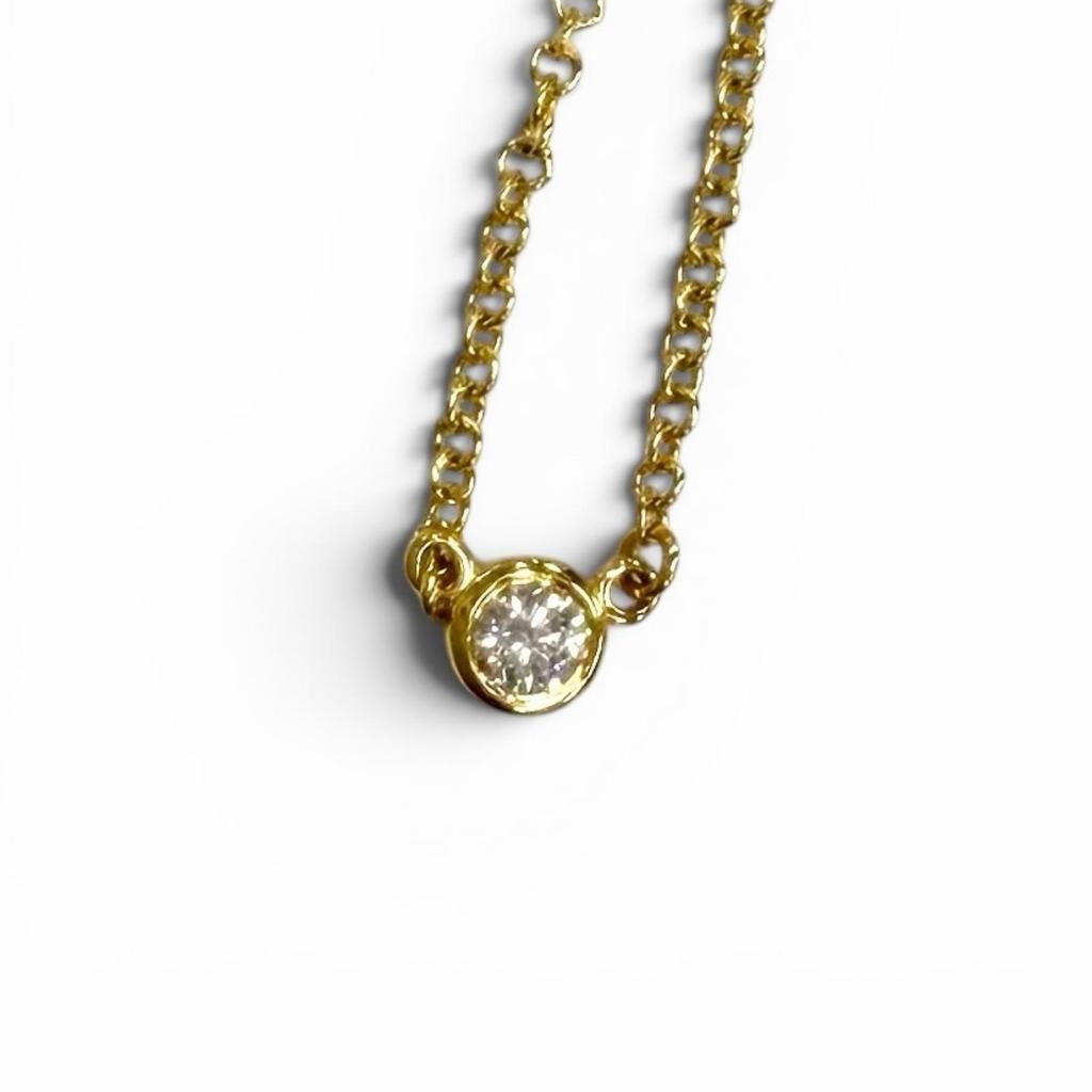 Great TIFFANY&Co. Necklace By the Yard 1P Diamond Necklace around0.03ct AU750 Used