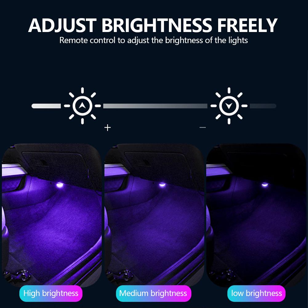 For Auto Wireless Remote APP Control Rainbow RGB Starry Footwell Light USB Car Interior Ambient Decorative Atmosphere Lamp