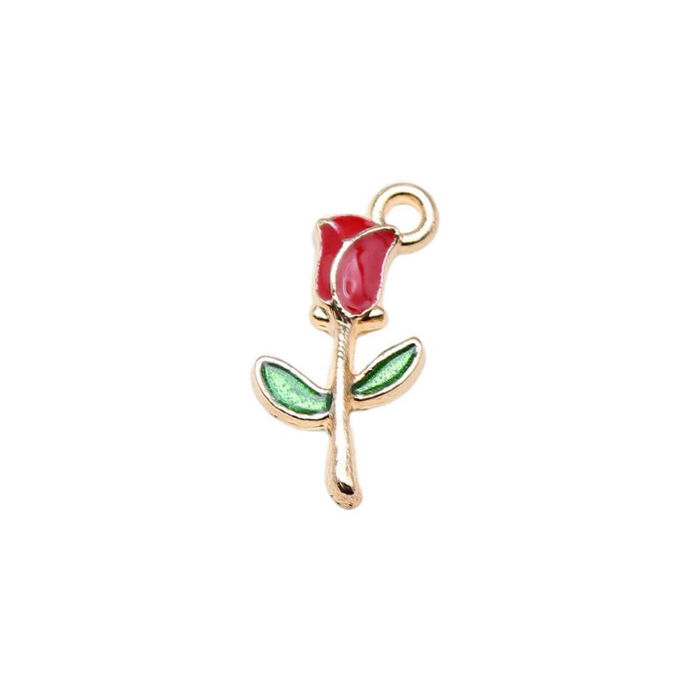 Enamel Charms Multi Color Flower Pendants For Floral Themed Jewelry